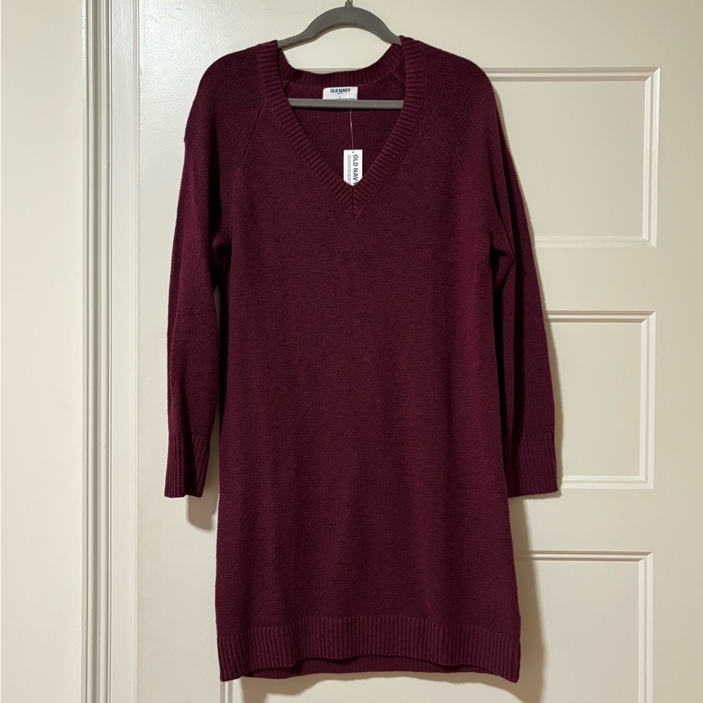 Old Navy Burgundy Long Sleeve Dress